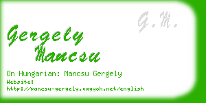 gergely mancsu business card